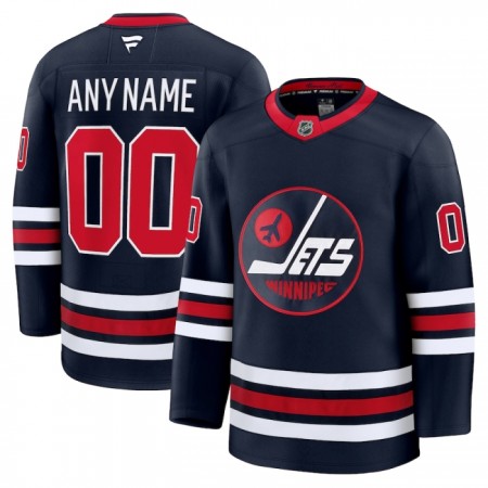 Män Ishockey Winnipeg Jets tröja med eget tryck Fanatics Premium 2024-25 Svart Tredje